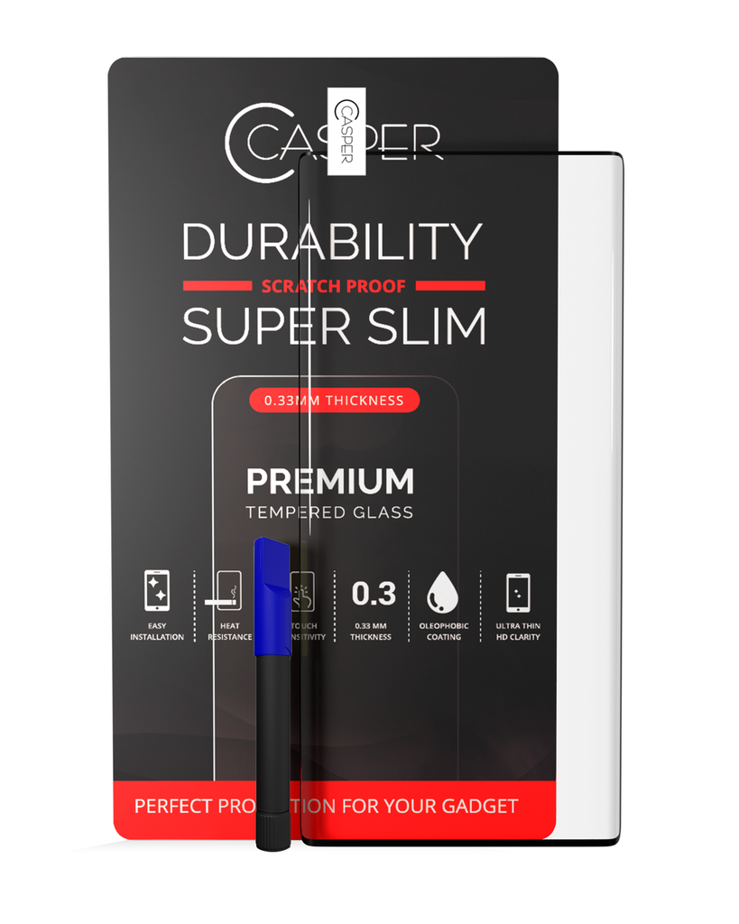 Casper UV Tempered Glass With Glue Compatible For Samsung Galaxy S10 Plus (Case Friendly) (Retail Pack)