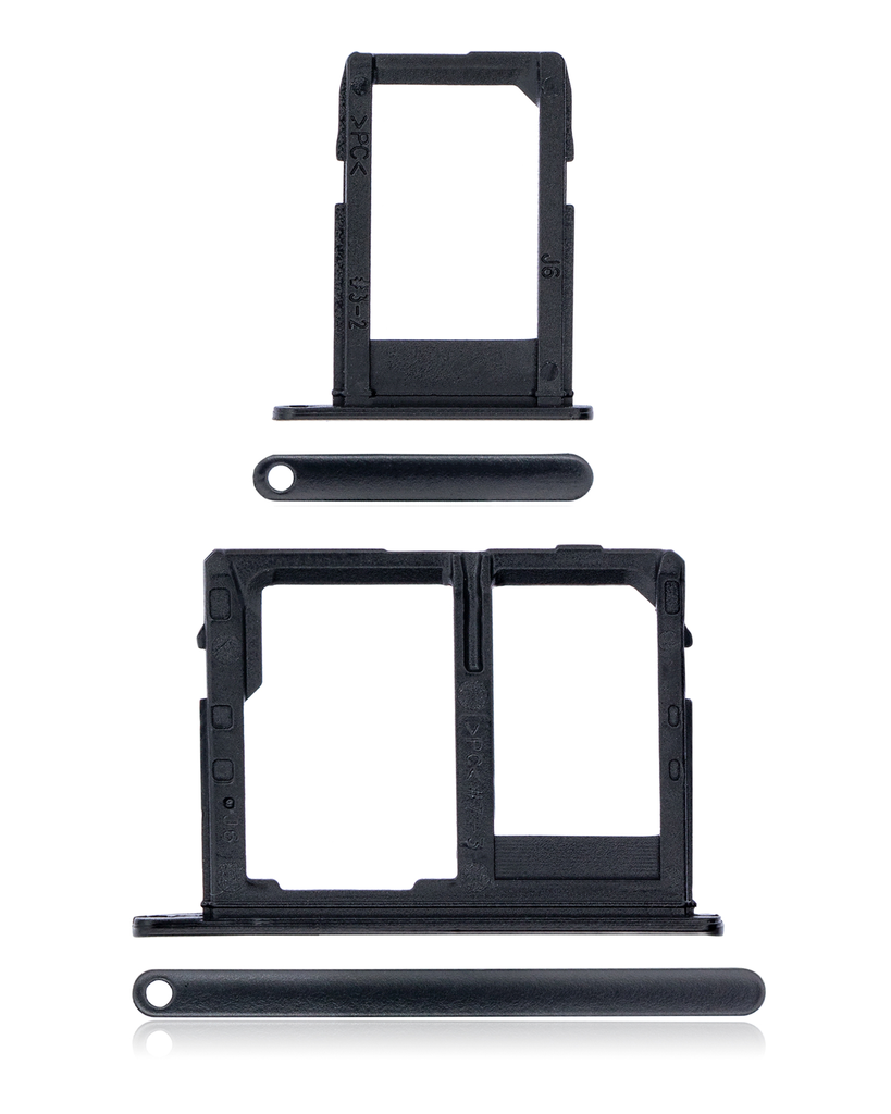Sim Card Tray Compatible For Samsung Galaxy J8 (J810/2018) (Black) (2 Piece Set)