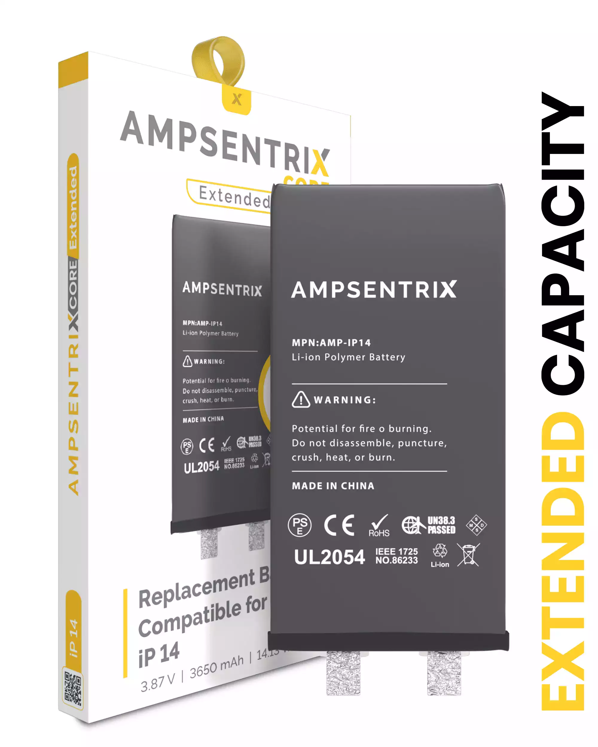Replacement Battery Compatible For IPhone 14 (Spot Welding Required) (AmpSentrix Core Extended)