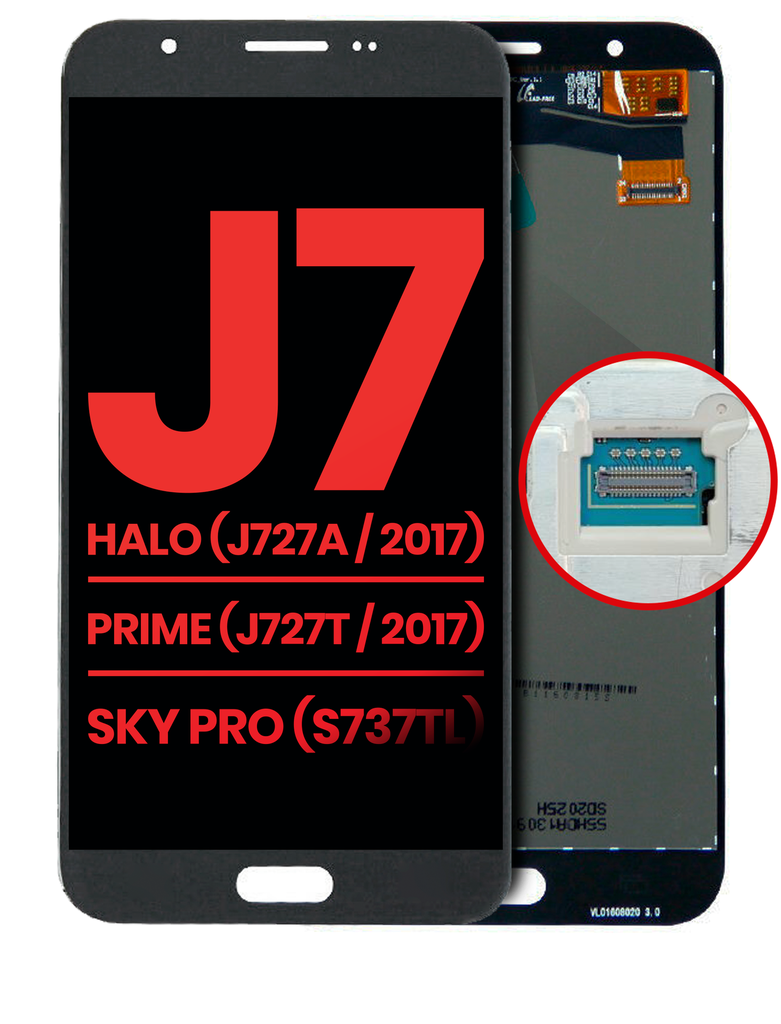 LCD Assembly Without Frame Compatible Only For Samsung Galaxy J7 Halo (J727A/2017)/J7 Sky Pro (S737TL) (Aftermarket Plus) (Silver/Gray)