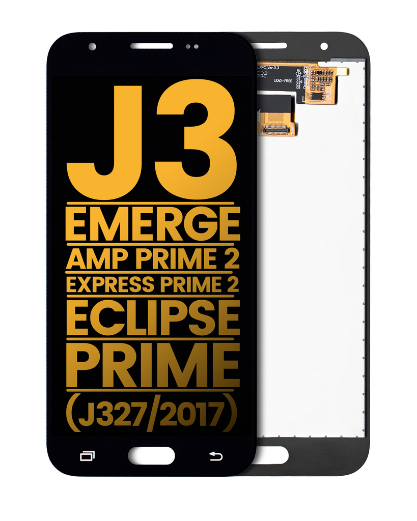 LCD Assembly Without Frame Compatible For Samsung Galaxy J3/Emerge/Amp Prime 2/Express Prime 2/Eclipse/Prime (J327/2017) (Refurbished) (Black)