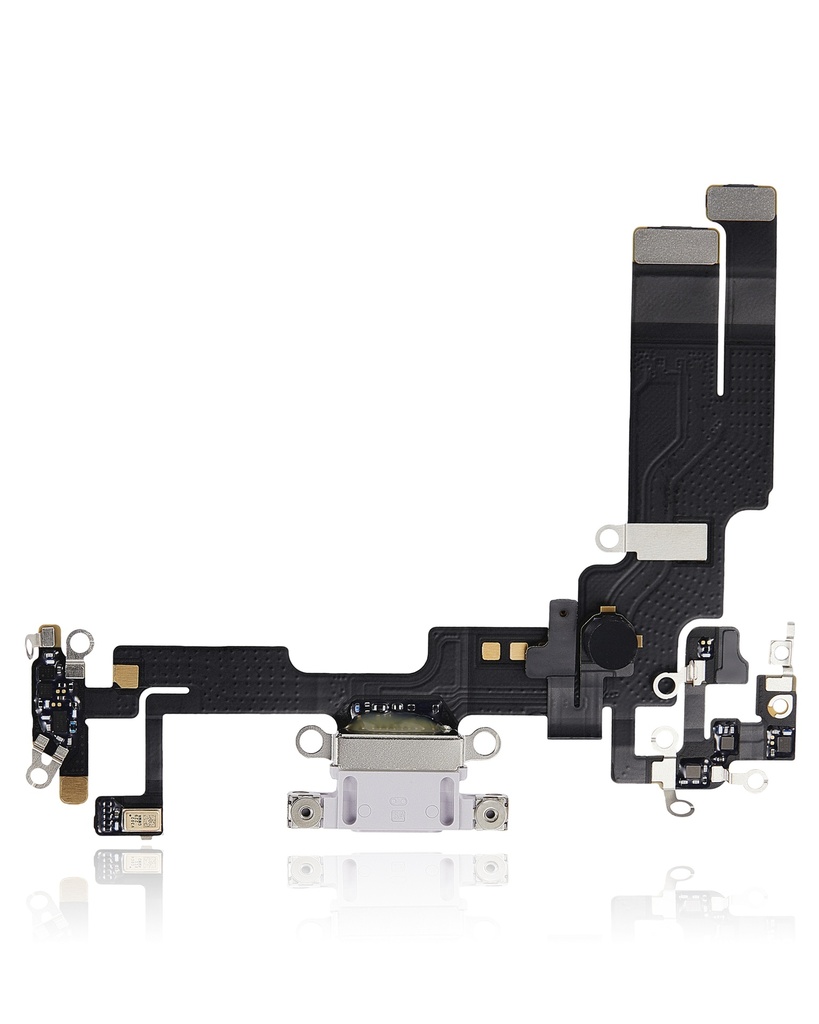 Charging Port Flex Cable Compatible For iPhone 14 (Used OEM Pull) (Purple)