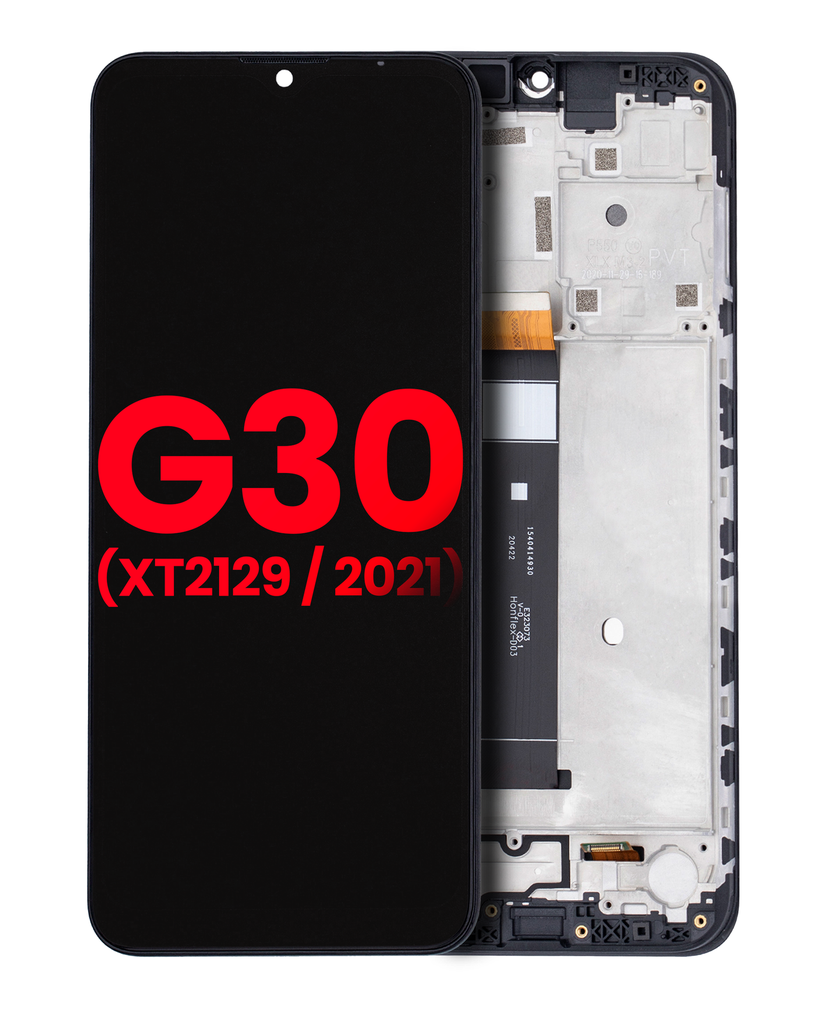 LCD Assembly With Frame Compatible For Motorola Moto G30 (XT2129/2021) (Aftermarket Plus) (Phantom Black)