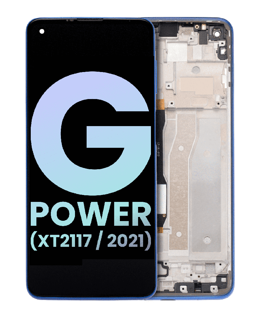 LCD Assembly With Frame Compatible For Motorola Moto G Power (XT2117/2021) (Genuine OEM) (Blue)