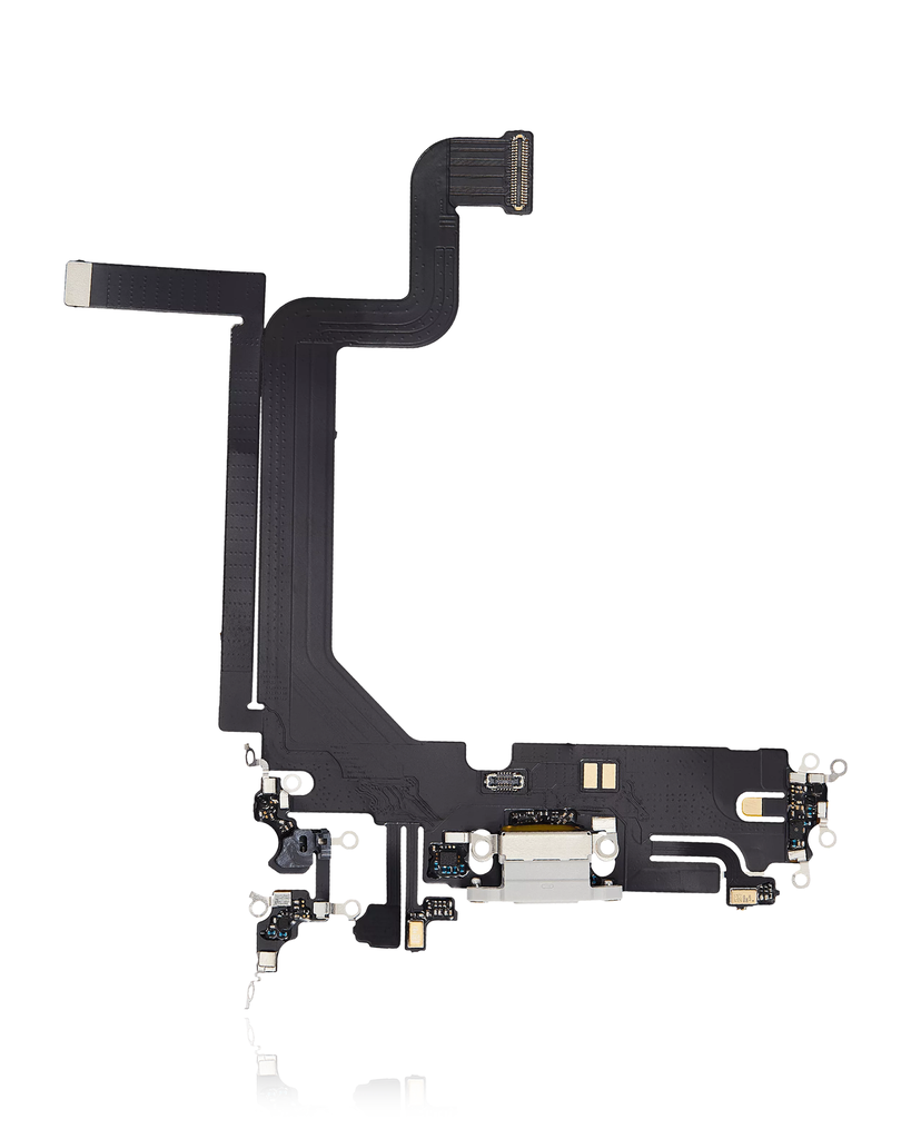 Charging Port Flex Cable Compatible For iPhone 14 Pro Max (Aftermarket Plus) (Silver)