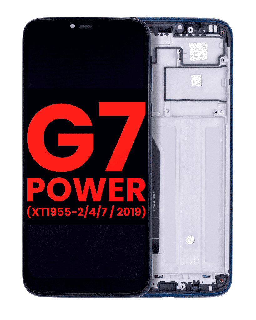 LCD Assembly With Frame Compatible For Motorola Moto G7 Power (XT1955-2/4/7/2019) (International Version) (154MM) (Aftermarket Plus) (Marine Blue)