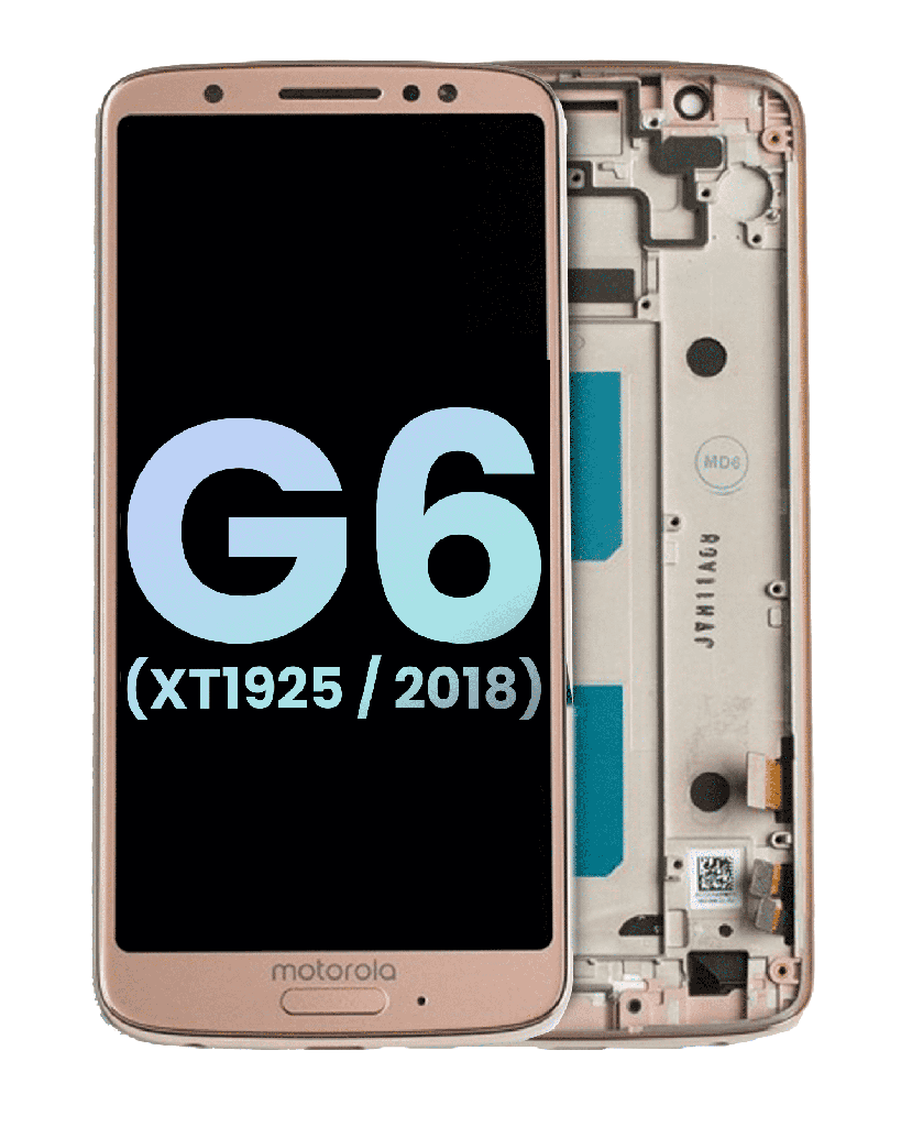 LCD Assembly With Frame Compatible For Motorola Moto G6 (XT1925/2018) (Genuine OEM) (Oyster Blush)