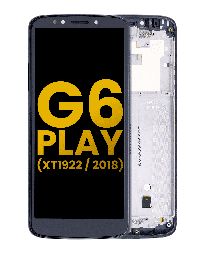 LCD Assembly With Frame Compatible For Motorola Moto G6 Play (XT1922/2018) (International Version) (Refurbished) (Black)