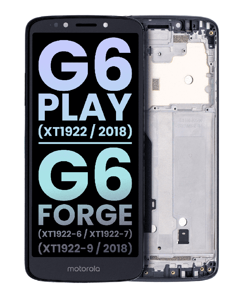LCD Assembly With Frame Compatible For Motorola Moto G6 Play (XT1922/2018)/G6 Forge (XT1922-6/XT1922-7/XT1922-9/2018) (US Version) (Genuine OEM) (Deep Indigo)