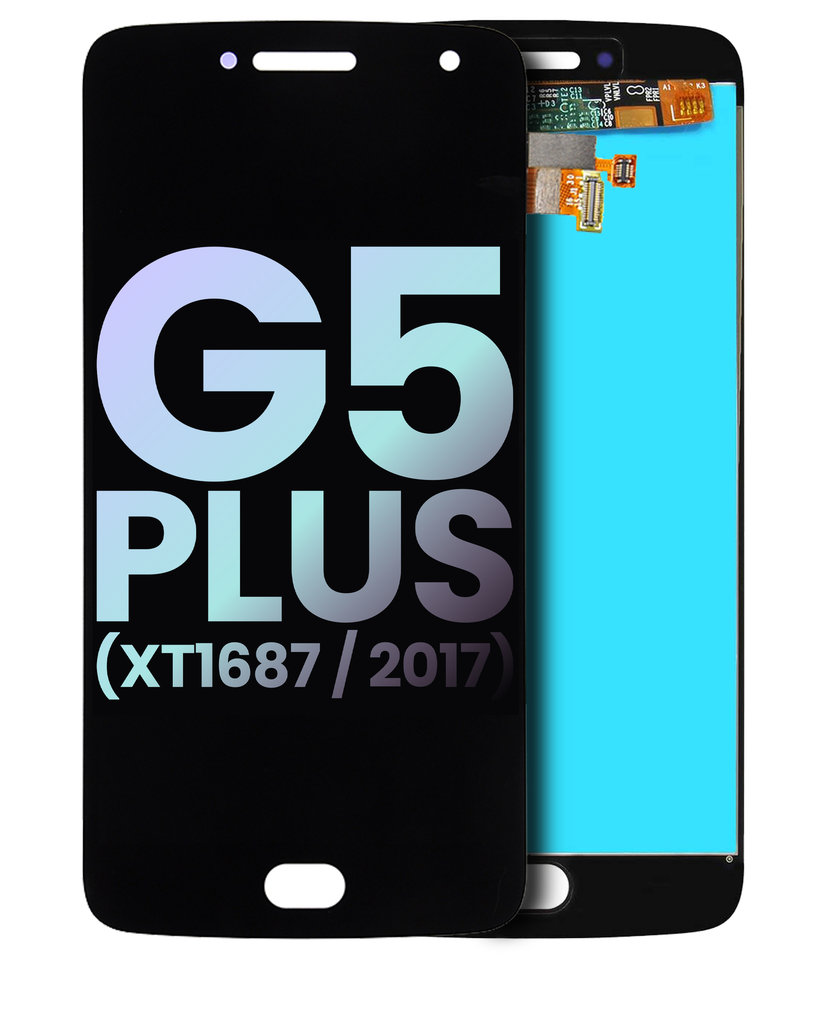 LCD Assembly Without Frame Compatible For Motorola Moto G5 Plus (XT1687/2017) (With Fingerprint Scanner) (Genuine OEM) (Black)