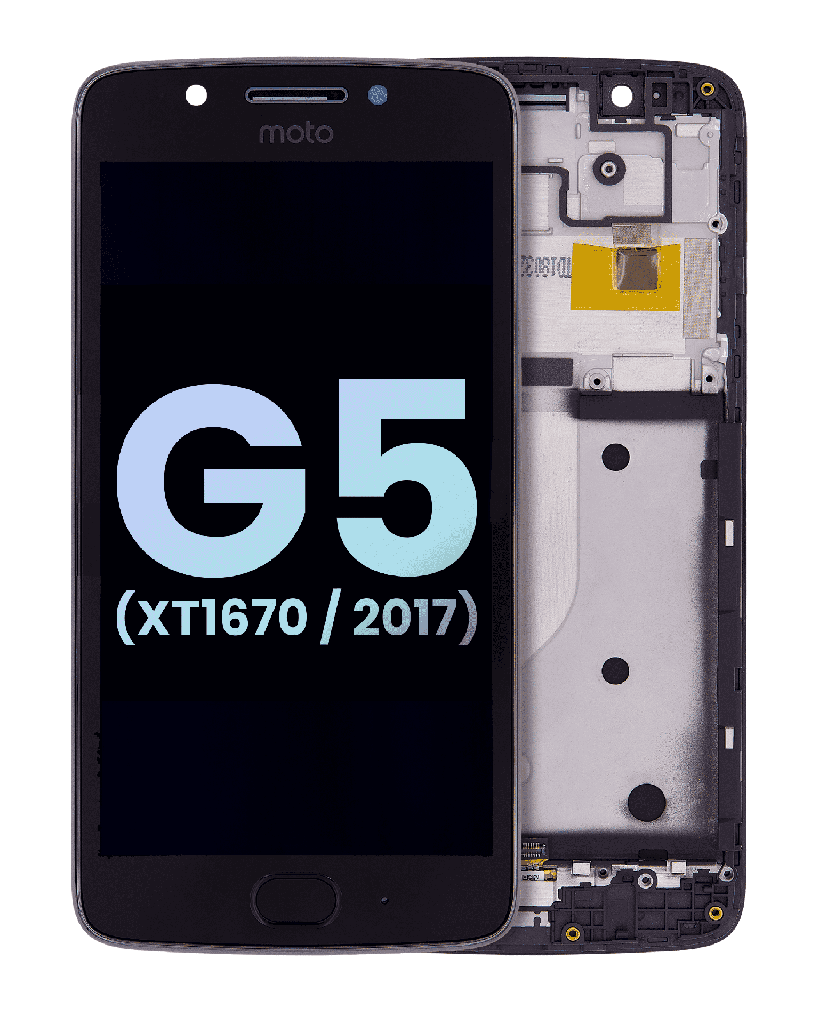 LCD Assembly With Frame Compatible For Motorola Moto G5 (XT1670/2017) (Genuine OEM) (Black)