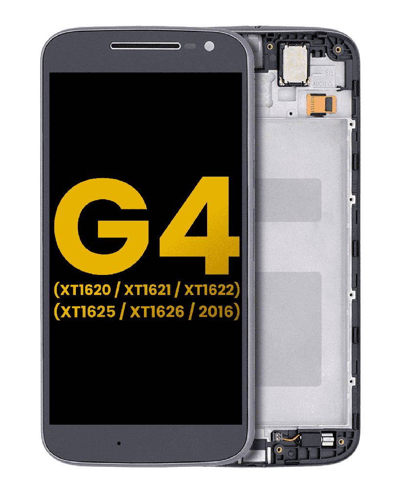 LCD Assembly With Frame Compatible For Motorola Moto G4 (XT1620/XT1621/XT1622/XT1625/XT1626/2016) (Refurbished) (Black)