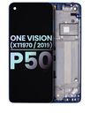 LCD Assembly With Frame Compatible For Motorola One Vision (XT1970/2019)/P50 (Genuine OEM) (Sapphire Gradient)