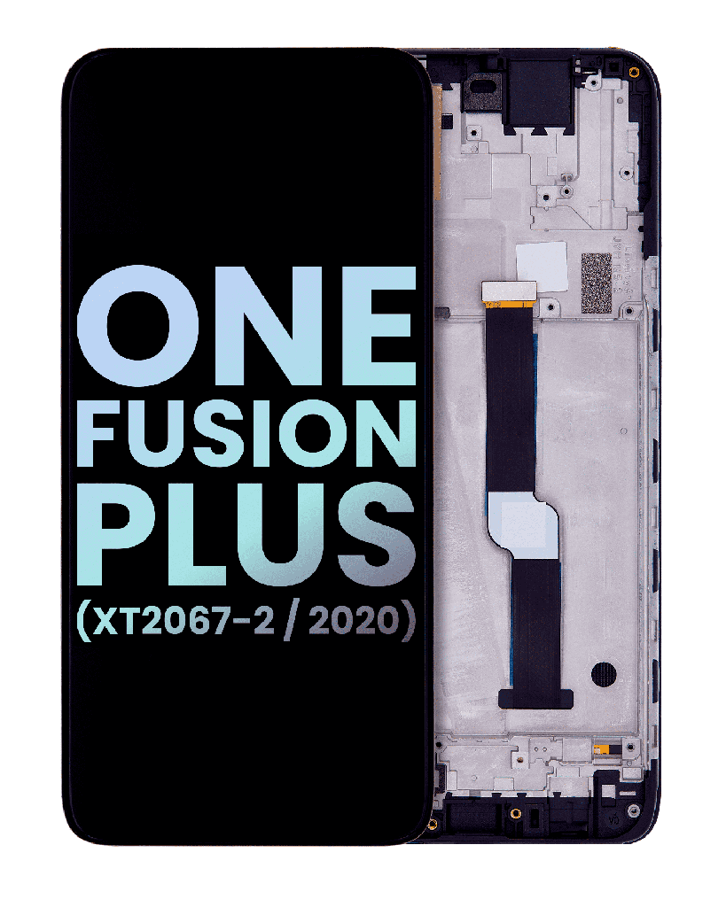 LCD Assembly With Frame Compatible For Motorola One Fusion Plus (XT2067-2/2020) (Genuine OEM) (Blue)