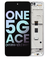 LCD Assembly With Frame Compatible For Motorola One 5G Ace (XT2113-2/2021) (Genuine OEM) (Hazy Silver)