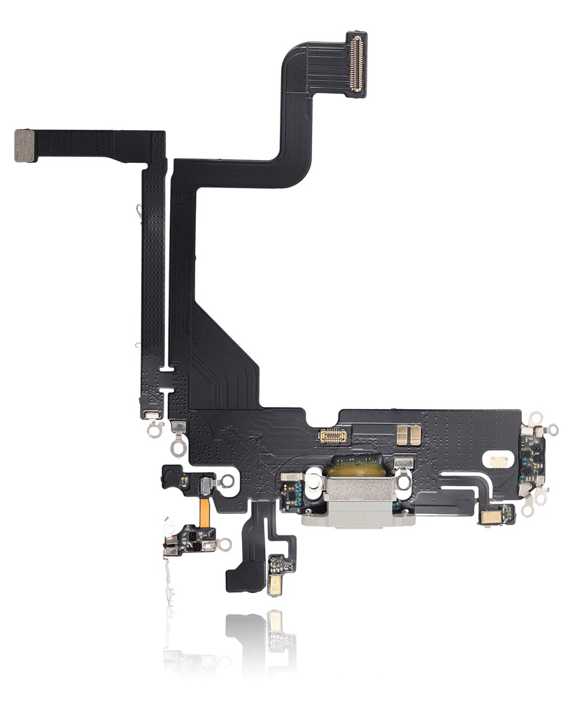 Charging Port Flex Cable Compatible For iPhone 13 Pro (Aftermarket Plus) (Silver)