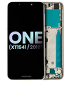 LCD Assembly With Frame Compatible For Motorola One (XT1941/2018) (Genuine OEM) (White)