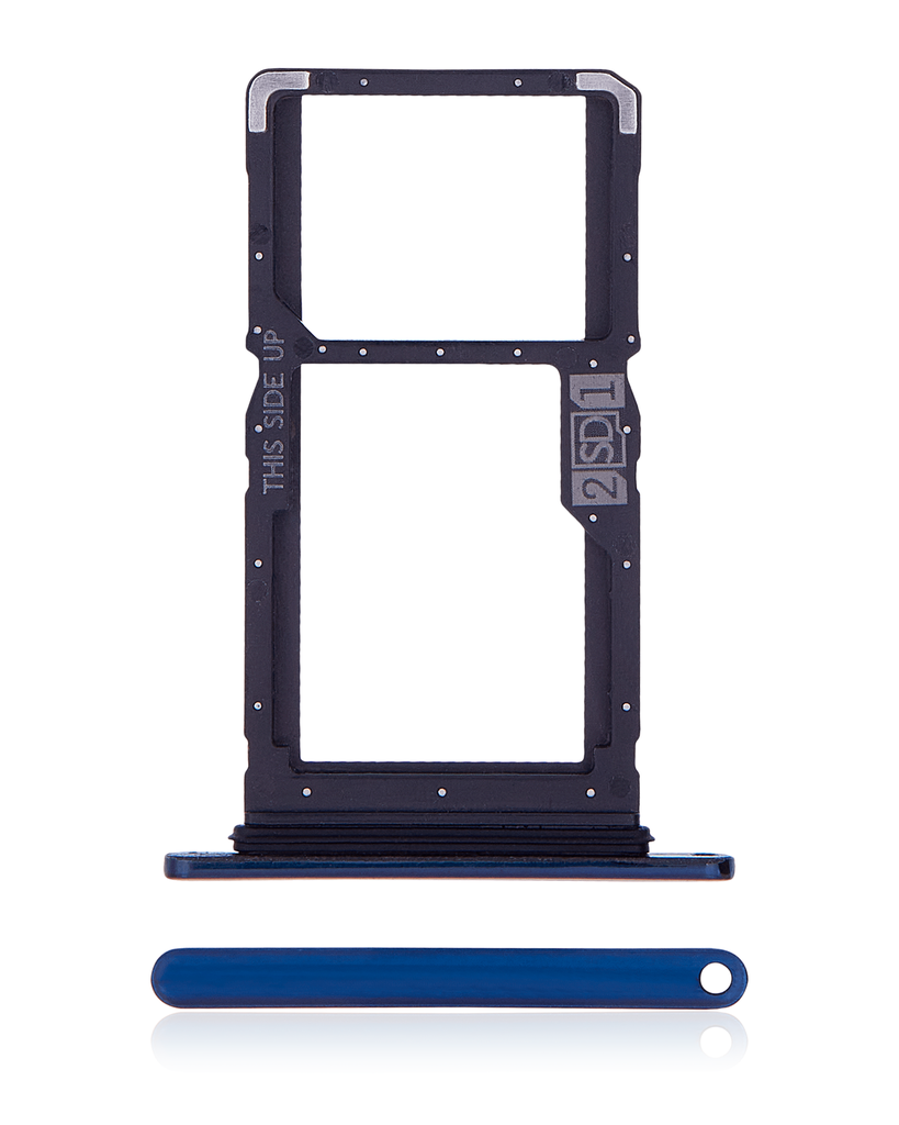Sim Card Tray (Dual Sim) Compatible For Motorola One Hyper (XT2027-1/2020) (Genuine OEM) (Blue)