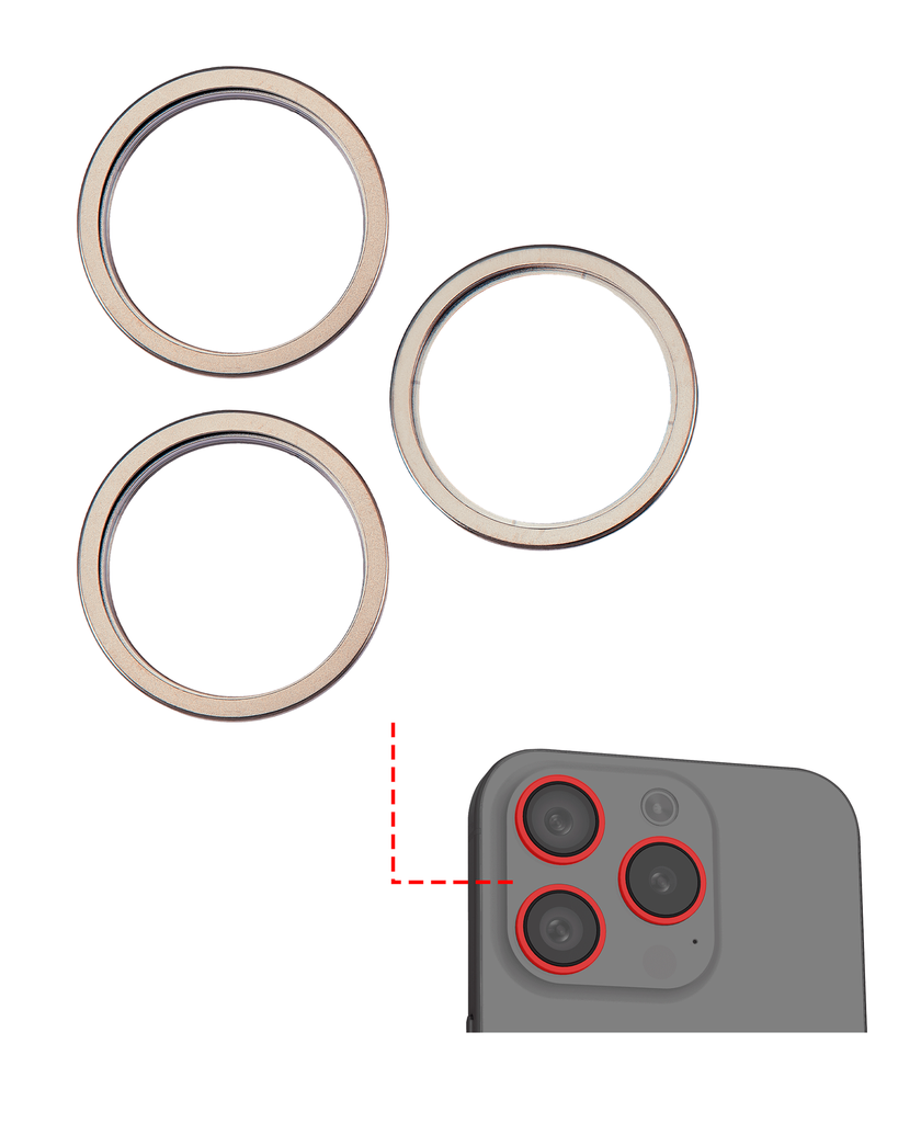 Back Camera Bezel Ring Only Compatible For iPhone 15 Pro (Natural Titanium) (3 Piece Set)