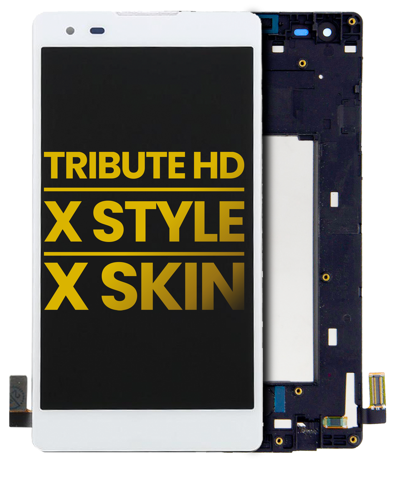 LCD Assembly With Frame Compatible For LG Tribute HD (LS676)/LG X Style (K200/L53BL/L56VL)/LG X Skin (F740) (Refurbished) (White)