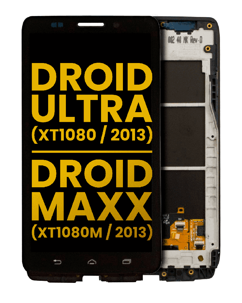 LCD Assembly With Frame Compatible For Motorola Droid Ultra (XT1080/2013)/Droid Maxx (XT1080M/2013) (Refurbished) (Black)