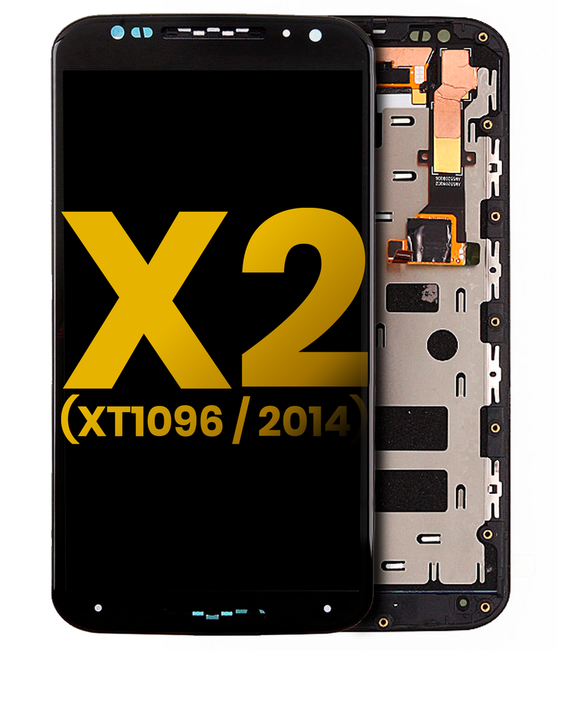 LCD Assembly With Frame Compatible For Motorola Moto X2 (XT1096/2014) (Refurbished) (Black)