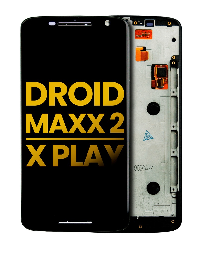 LCD Assembly With Frame Compatible For Motorola Droid Maxx 2/Moto X Play (XT1561/XT1562/XT1563/XT1565/2015) (Refurbished) (Black)