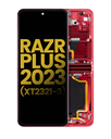 Main OLED Assembly With Frame Compatible For Motorola Moto Razr Plus/Razr 40 Ultra (XT2321-3/2023) (Refurbished) (Viva Magenta)