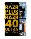 Main OLED Assembly With Frame Compatible For Motorola Moto Razr Plus/Razr 40 Ultra (XT2321-3/2023) (Refurbished) (Glacier Blue)