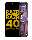 Main OLED Assembly With Frame Compatible For Motorola Razr/Razr 40 (XT2323/2023) (Refurbished) (Summer Lilac)