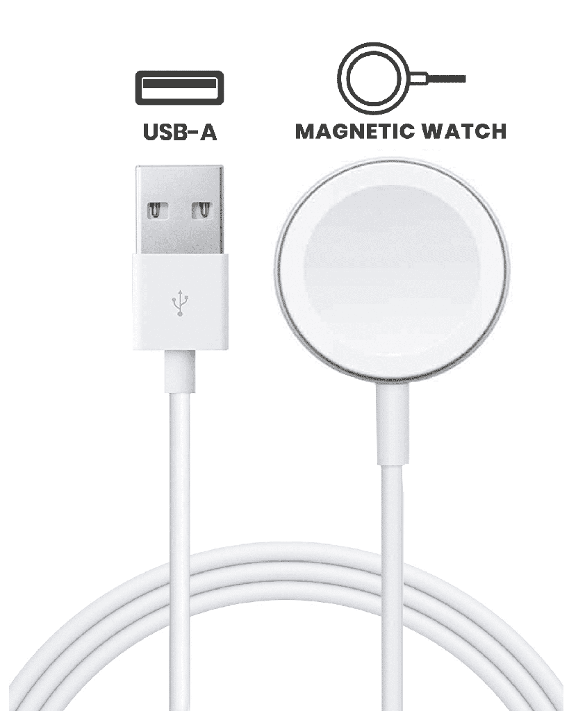 USB-A Magnetic Watch Charging Cable (3.3 ft.) For All Watch Series (OEM Pull Grade: A)