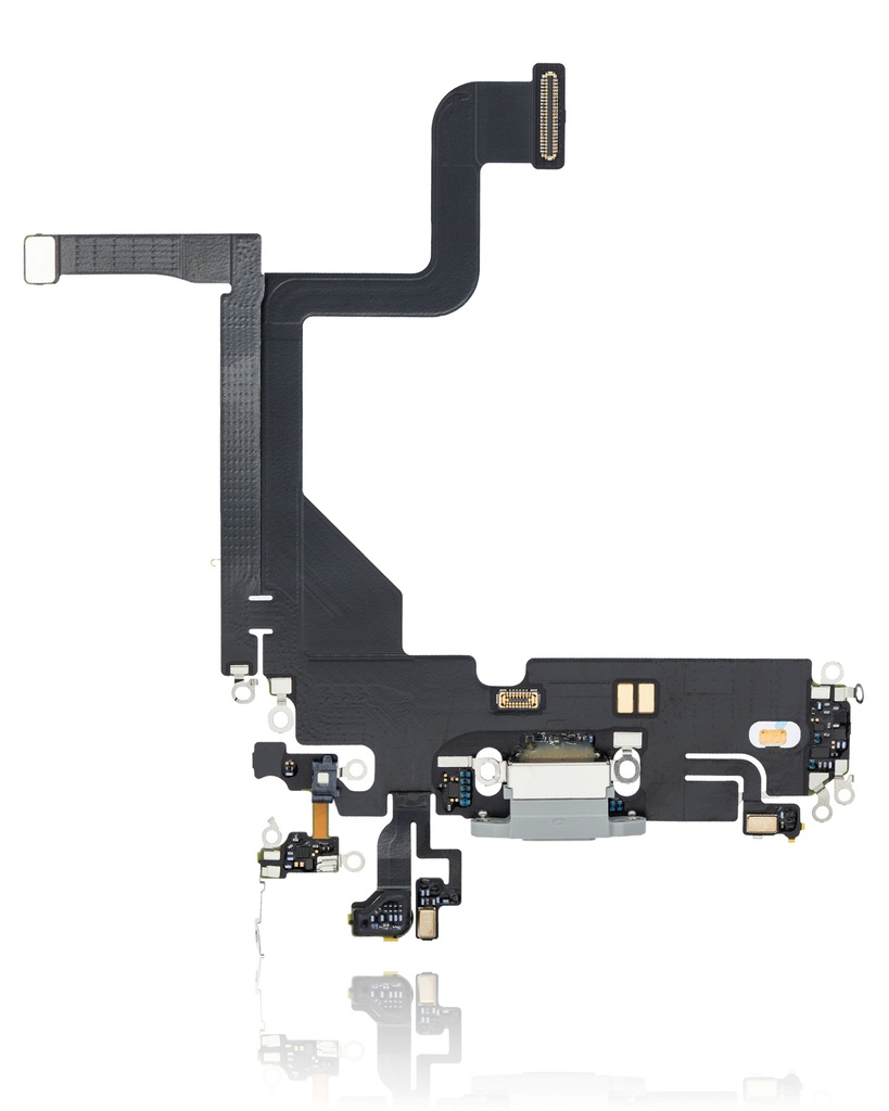 Charging Port Flex Cable Compatible For iPhone 13 Pro (Premium) (Silver)