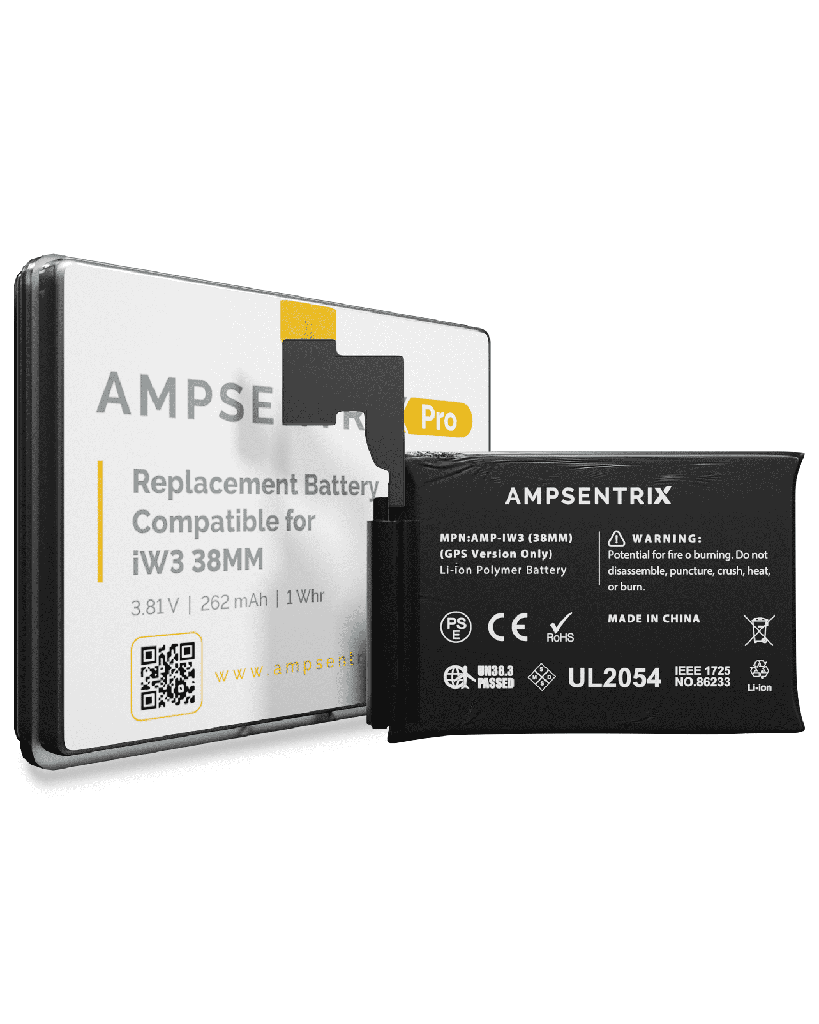 Replacement Battery Compatible For Watch Series 3 (38MM) (GPS Version Only) (AmpSentrix Pro)