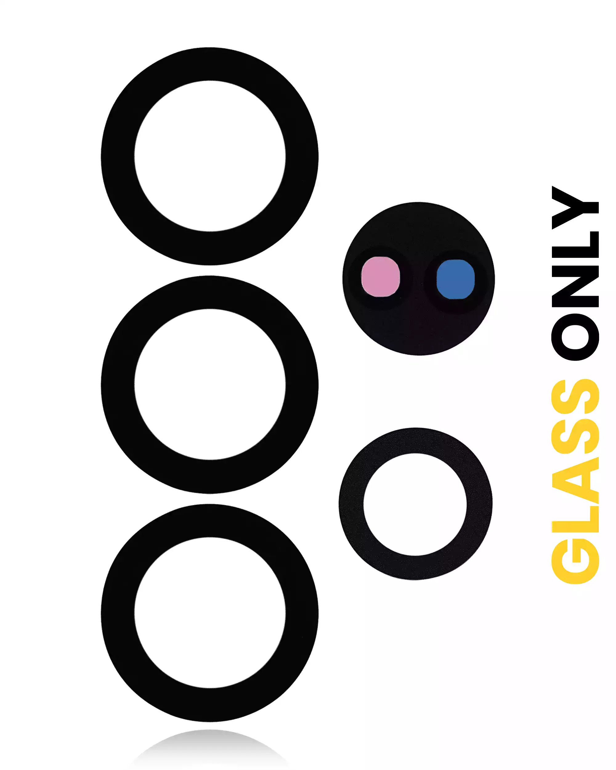 Back Camera Lens (Glass Only) With Adhesive Compatible For Samsung Galaxy S23 Ultra 5G (Black) (10 Pack)