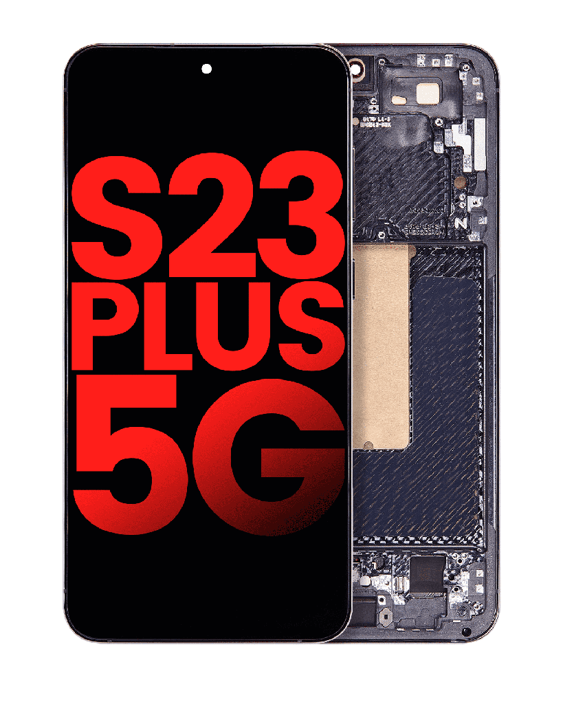 OLED Assembly With Frame Compatible For Samsung Galaxy S23 Plus (US &amp; International) (Aftermarket Plus) (Phantom Black)