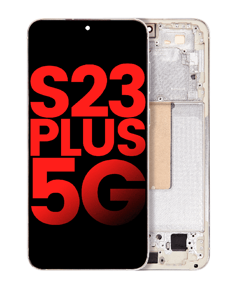 OLED Assembly With Frame Compatible For Samsung Galaxy S23 Plus (US &amp; International) (Aftermarket Plus) (Cream)