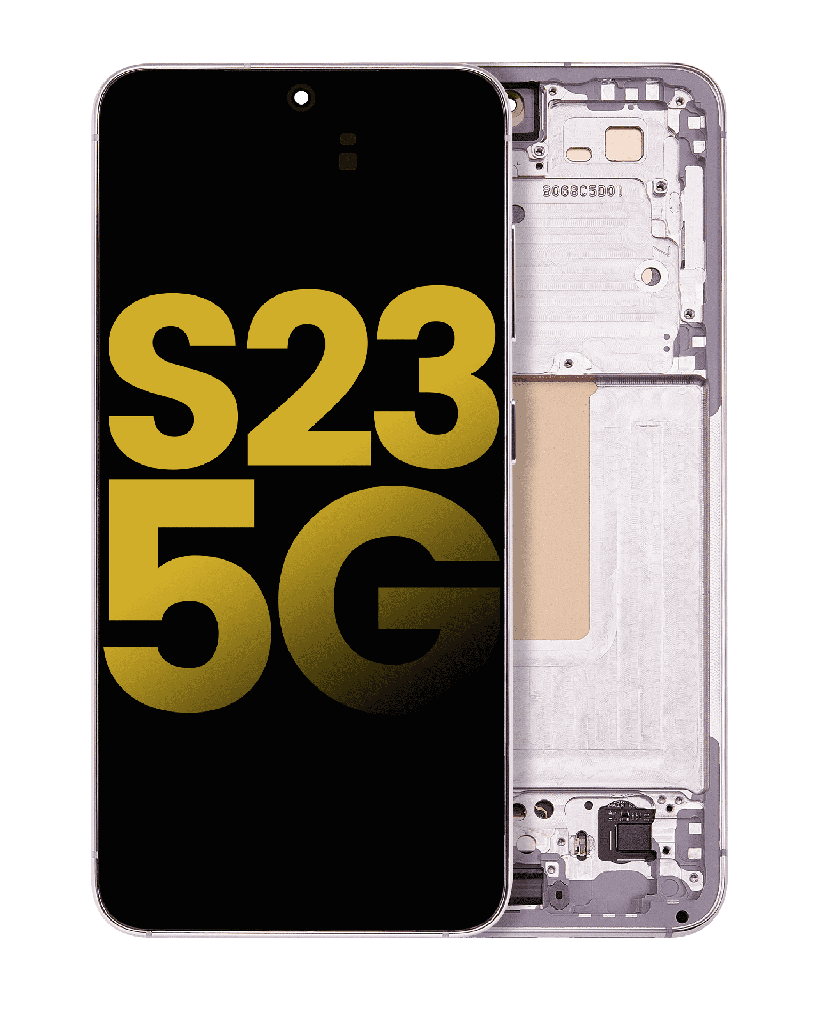 OLED Assembly With Frame Compatible For Samsung Galaxy S23 5G (US &amp; International) (Refurbished) (Pink / Lavender)