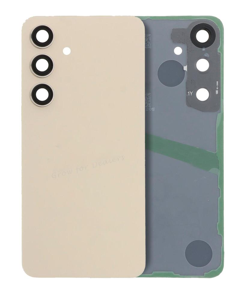 Back Cover Glass With Camera Lens Compatible For Samsung Galaxy S24 5G (No Logo) (Aftermarket Plus) (Amber Yellow)