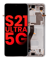 OLED Assembly With Frame Compatible For Samsung Galaxy S21 Ultra 5G (Aftermarket Plus) (Phantom Silver)