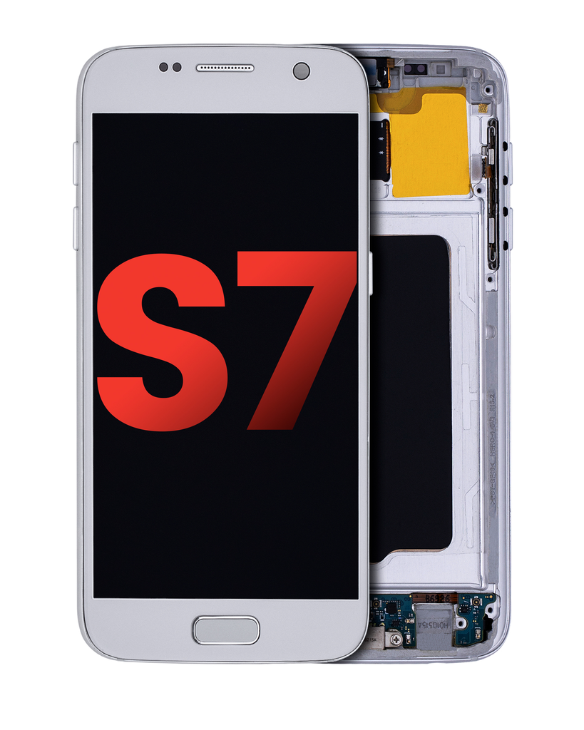 OLED Assembly With Frame Compatible For Samsung Galaxy S7 (All US Models) (Aftermarket Plus) (Silver Titanium)