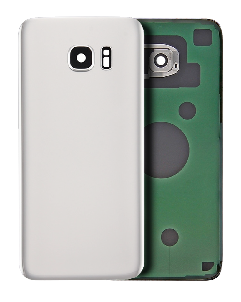Back Cover Glass With Camera Lens Compatible For Samsung Galaxy S7 (No Logo) (Aftermarket Plus) (White)