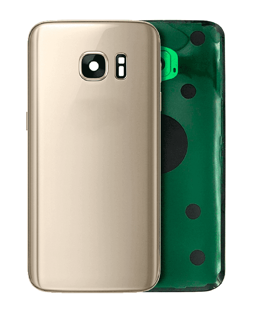 Back Cover Glass With Camera Lens Compatible For Samsung Galaxy S7 (No Logo) (Aftermarket Plus) (Gold Platinum)