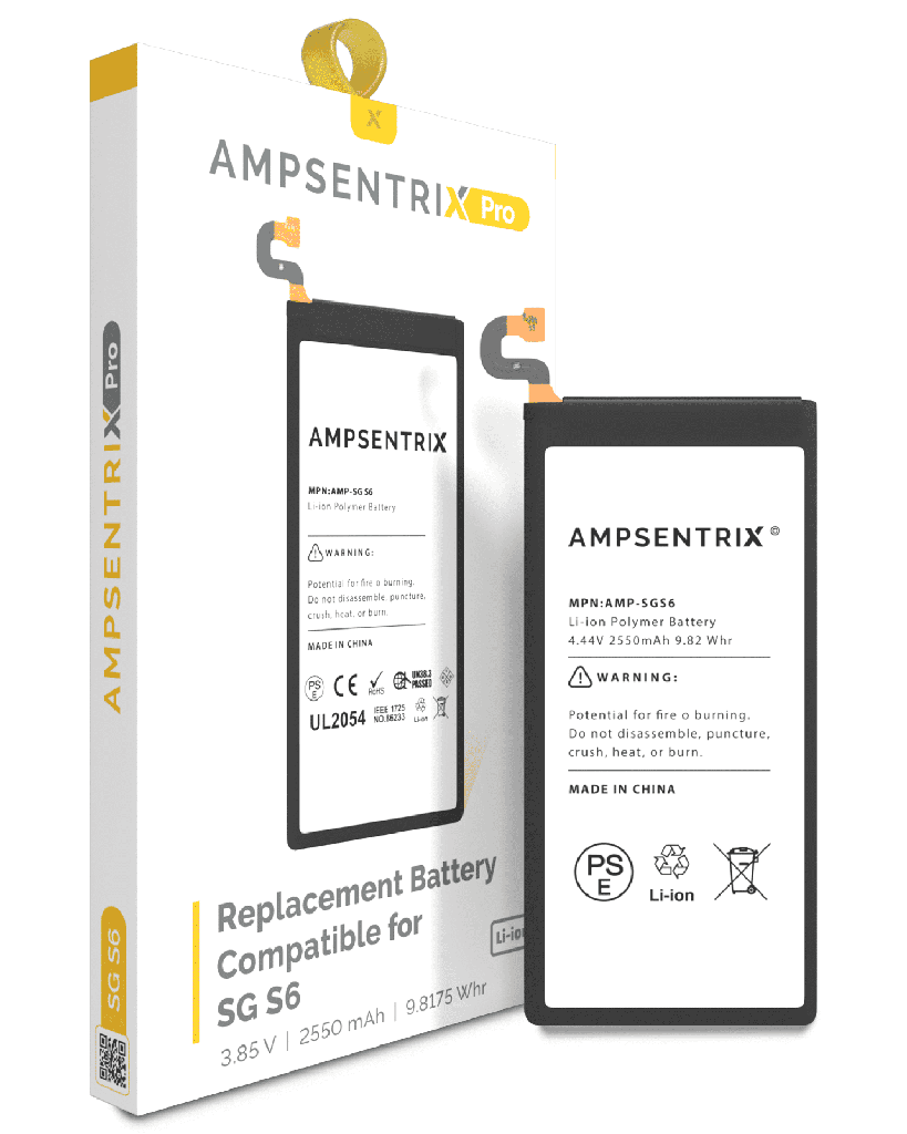 Replacement Battery Compatible For Samsung Galaxy S6 (AmpSentrix Pro)