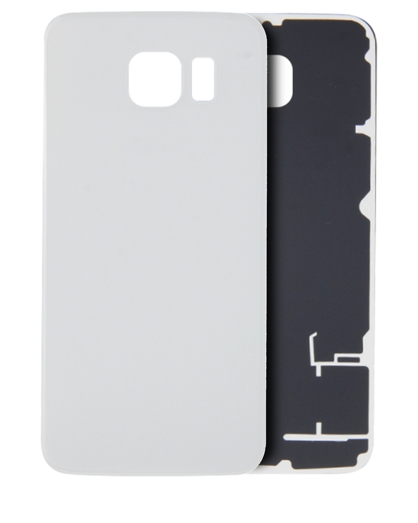Back Cover Glass Compatible For Samsung Galaxy S6 (No Logo) (Aftermarket Plus) (White)