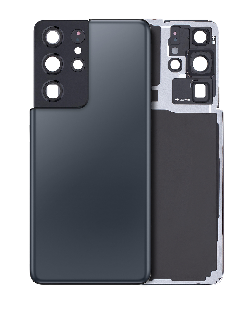 Back Cover Glass With Camera Lens Compatible For Samsung Galaxy S21 Ultra (Service Pack) (Phantom Navy)