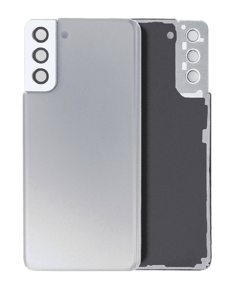 Back Cover Glass With Camera Lens Compatible For Samsung Galaxy S21 Plus (Service Pack) (Phantom Silver)