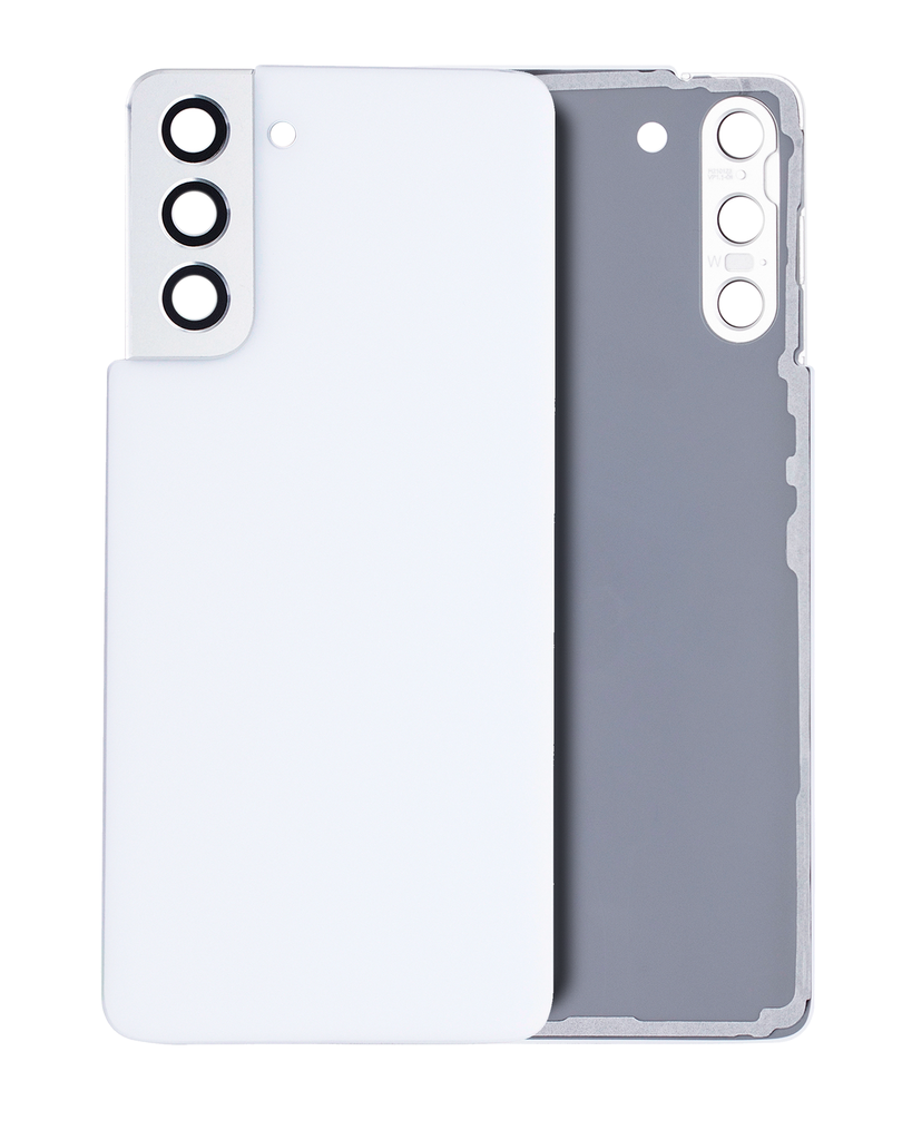 Back Cover Glass With Camera Lens Compatible For Samsung Galaxy S21 5G (No Logo) (Aftermarket Plus) (Phantom White)