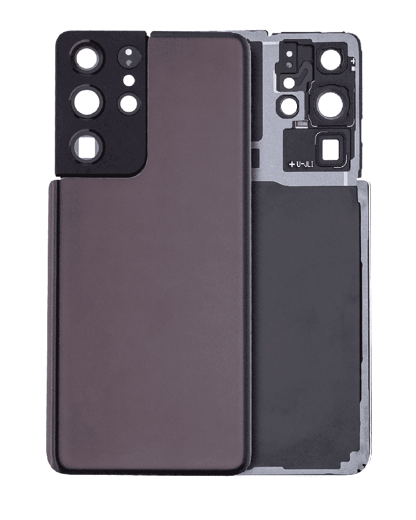 Back Cover Glass With Camera Lens Compatible For Samsung Galaxy S21 Ultra (No Logo) (Aftermarket Plus) (Phantom Brown)