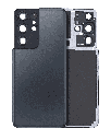 Back Cover Glass With Camera Lens Compatible For Samsung Galaxy S21 Ultra (No Logo) (Aftermarket Plus) (Phantom Navy)