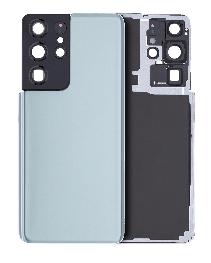 Back Cover Glass With Camera Lens Compatible For Samsung Galaxy S21 Ultra (No Logo) (Aftermarket Plus) (Phantom Titanium)